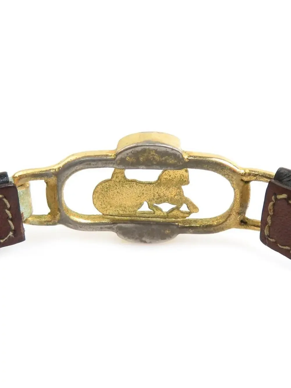 Auth Celine Bracelet Black/Gold #303072C18B